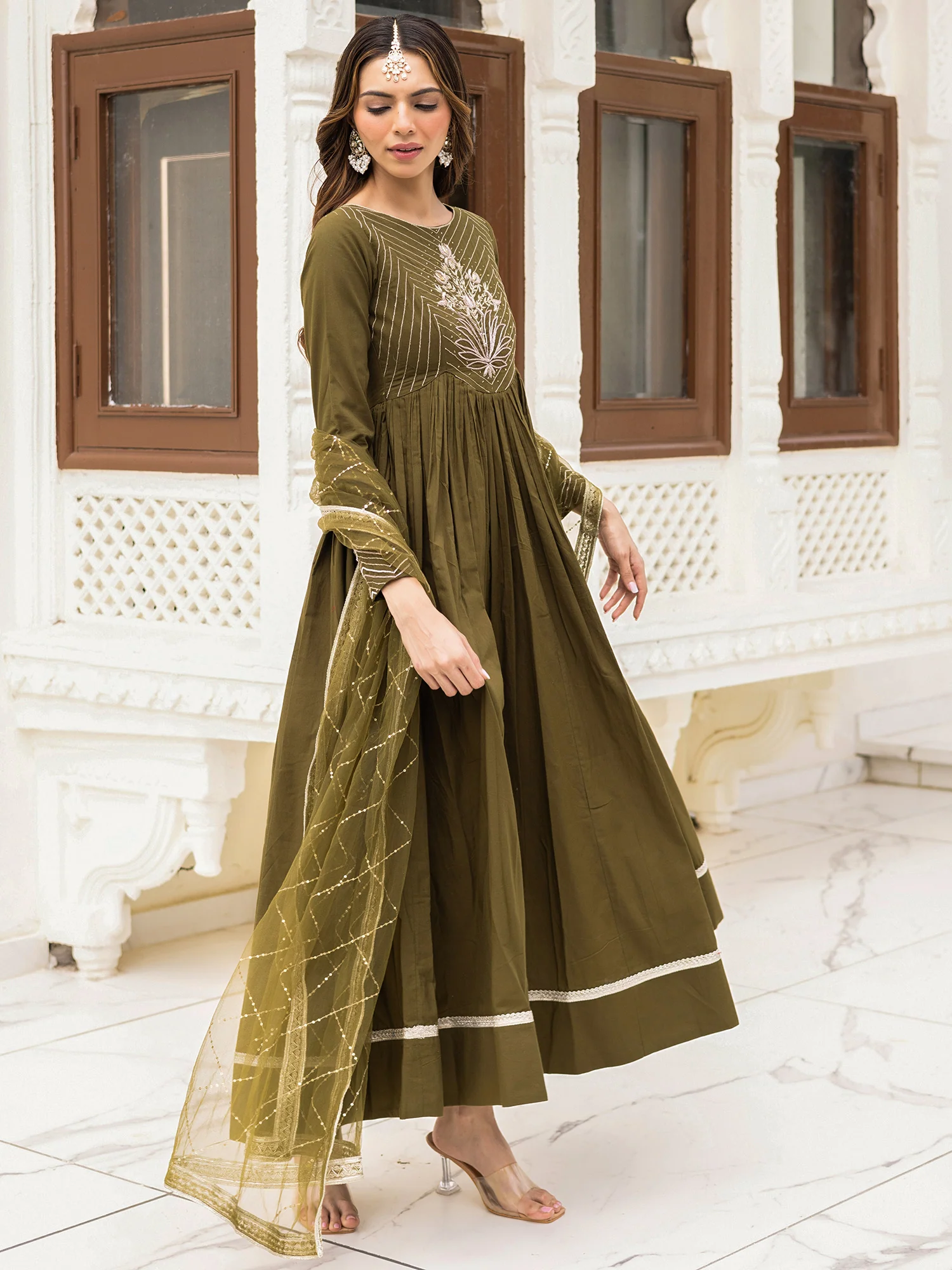 Sitaara Green Anarkali Set - Image 4
