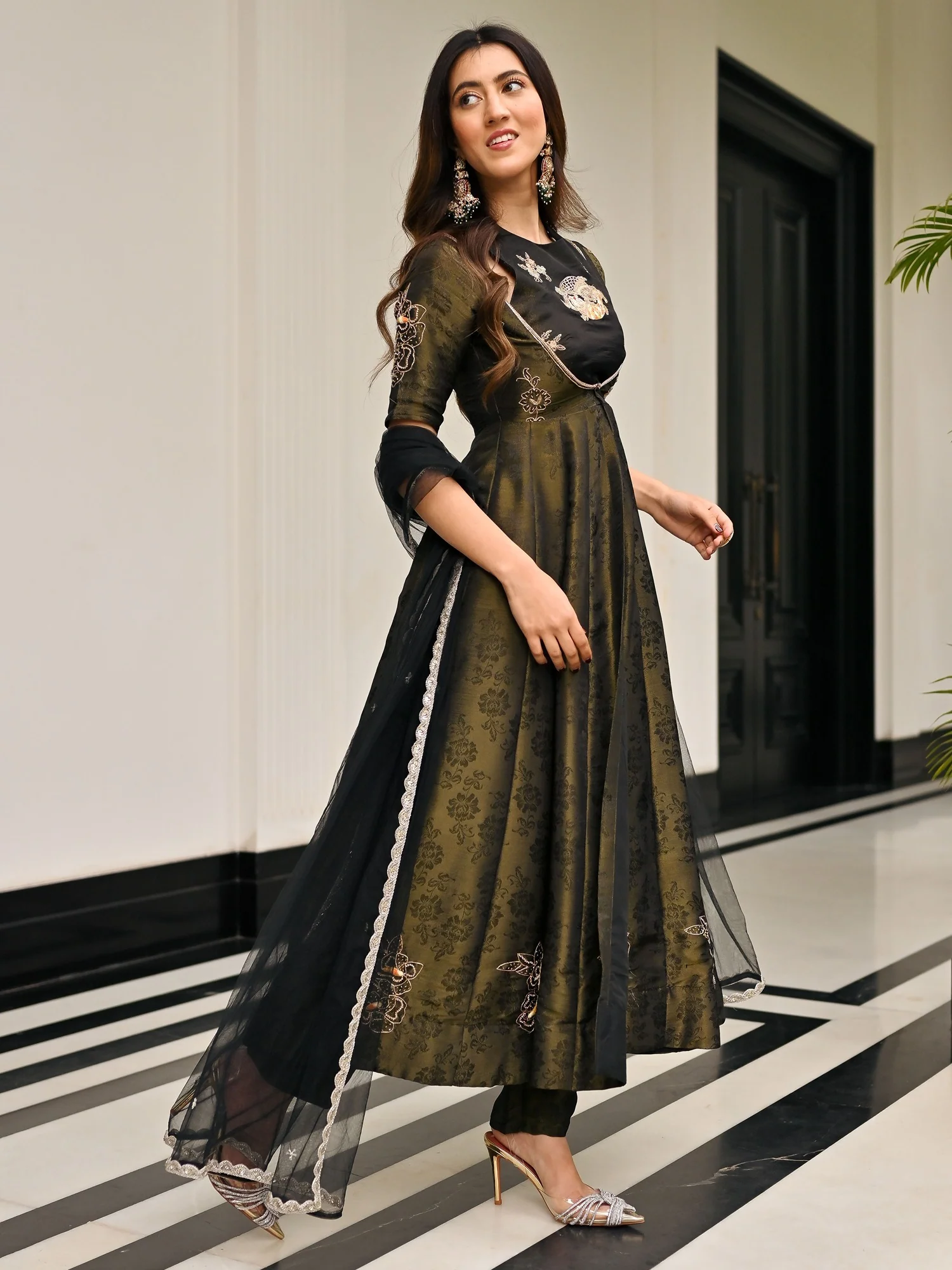 The Royals Black Anarkali Set - Image 11