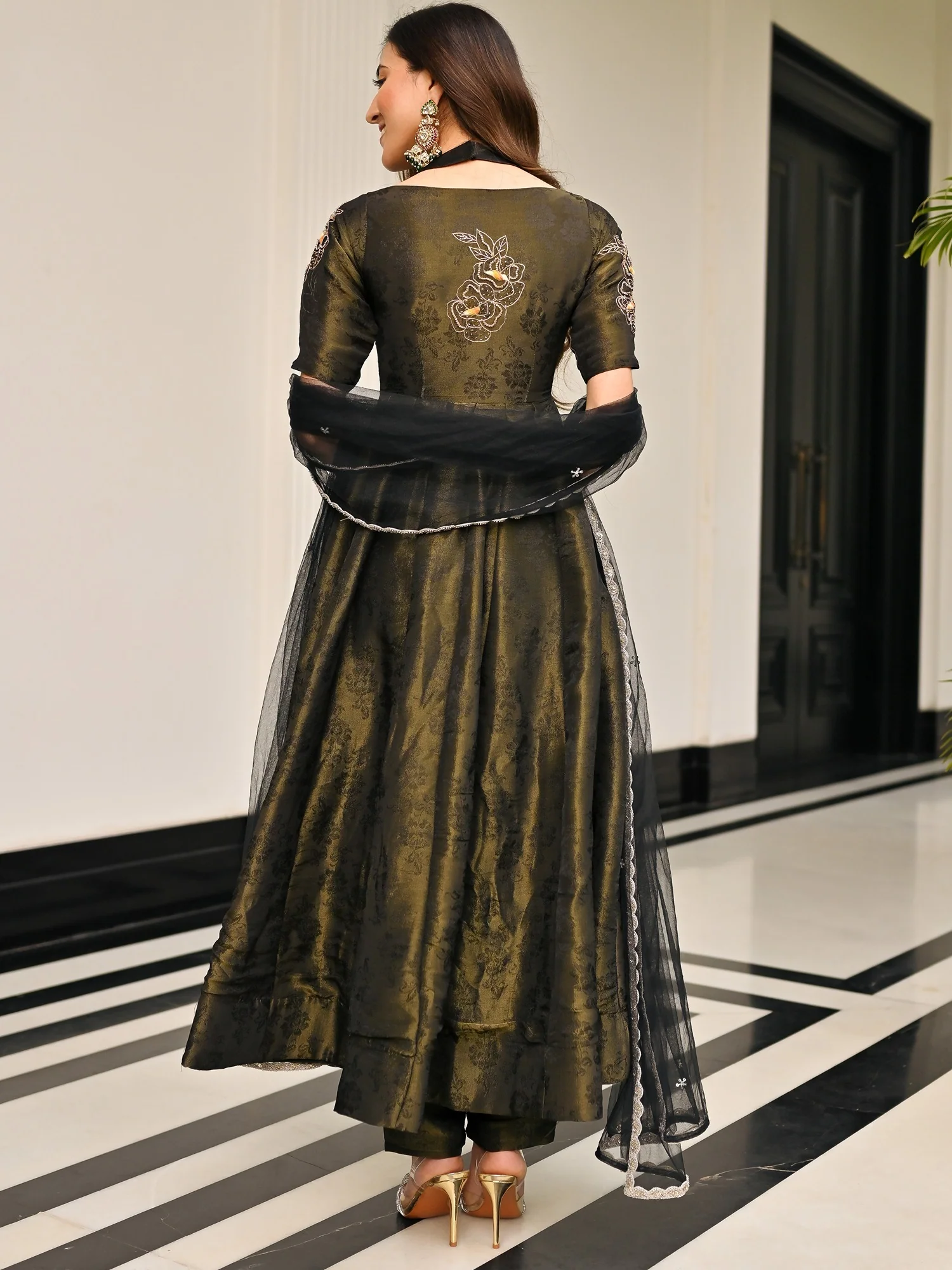 The Royals Black Anarkali Set - Image 5