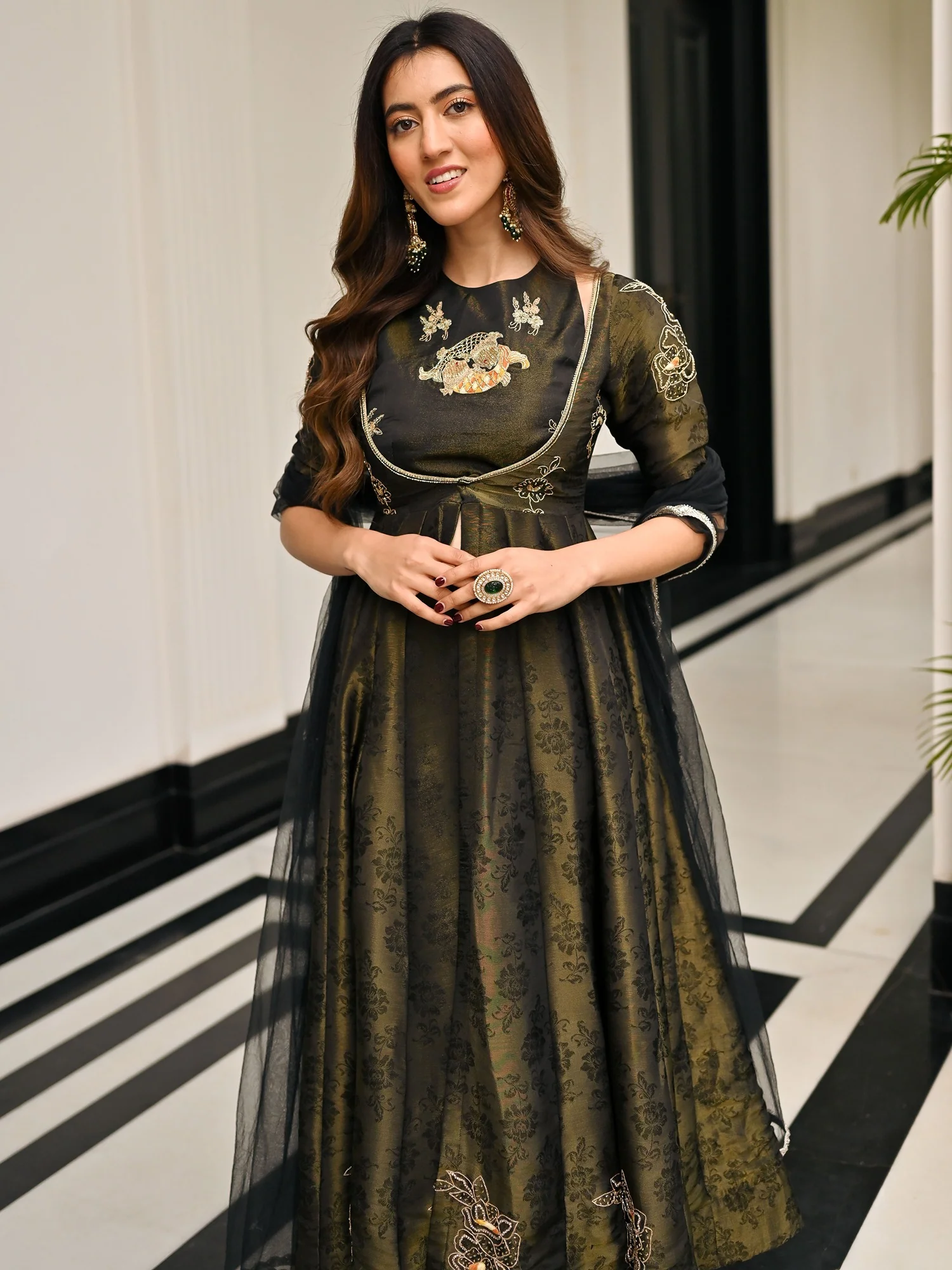 The Royals Black Anarkali Set - Image 7