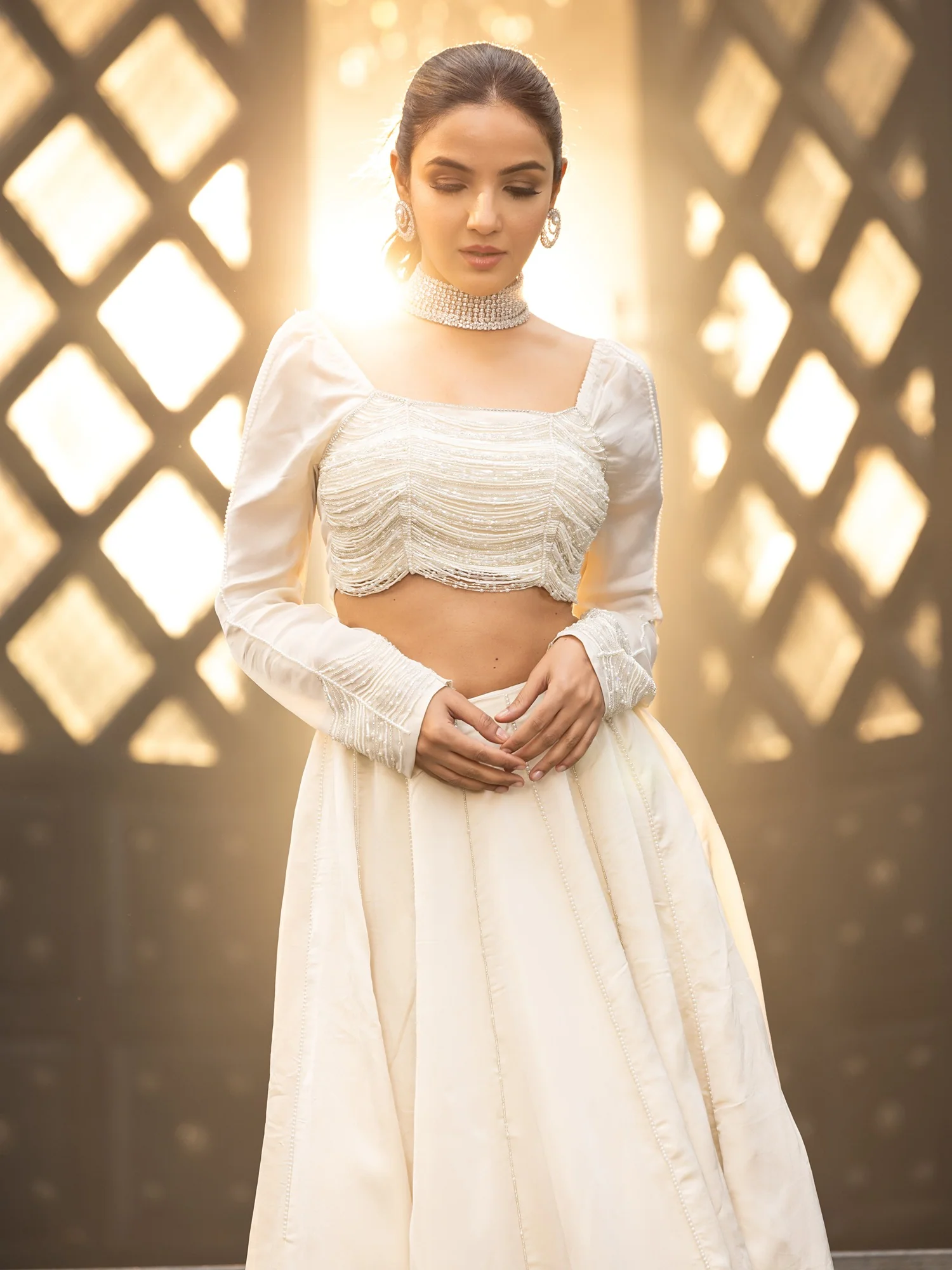 Western Whimsy Ivory Lehenga Set - Image 6