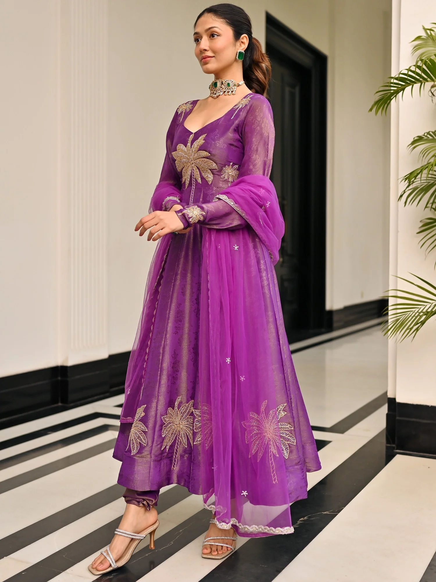 The Royals Purple Anarkali Set - Image 9