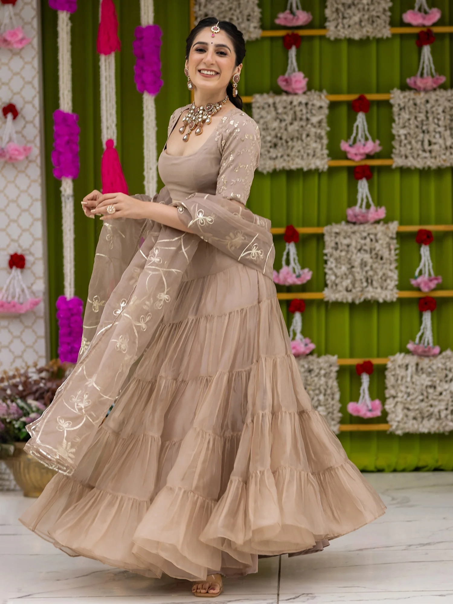 Vivaah Beige Lehenga - Image 6