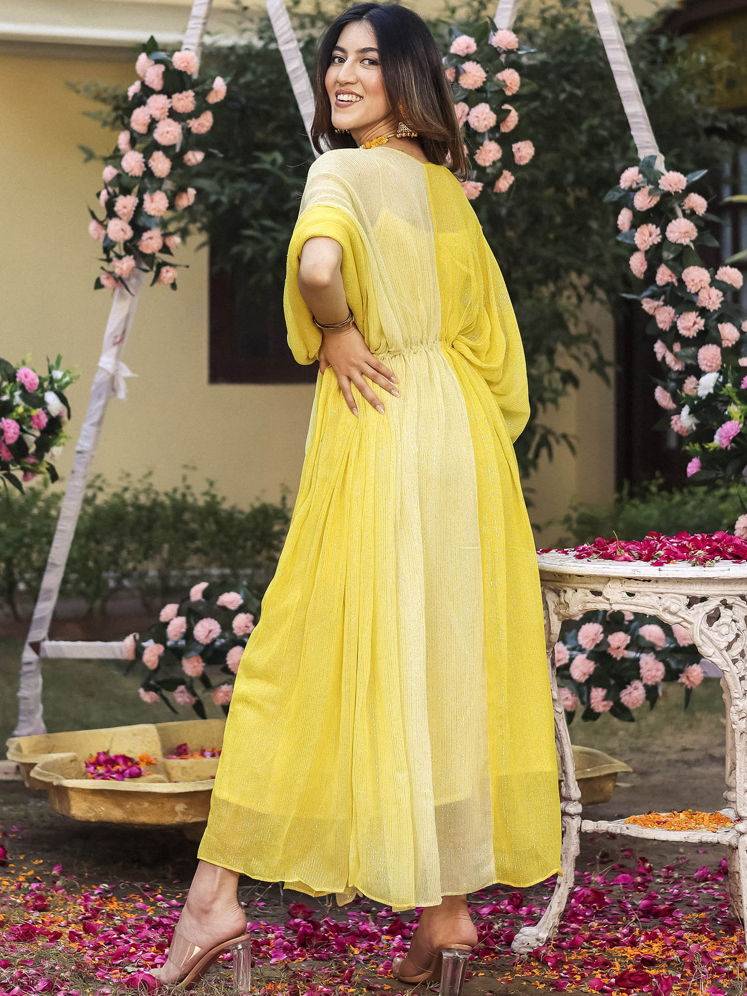 Yellow Lurex Kaftan - Image 5