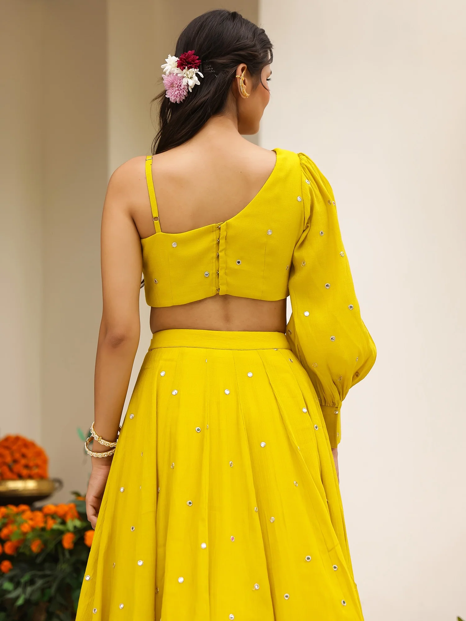 Yellow Western Lehenga Set - Image 7